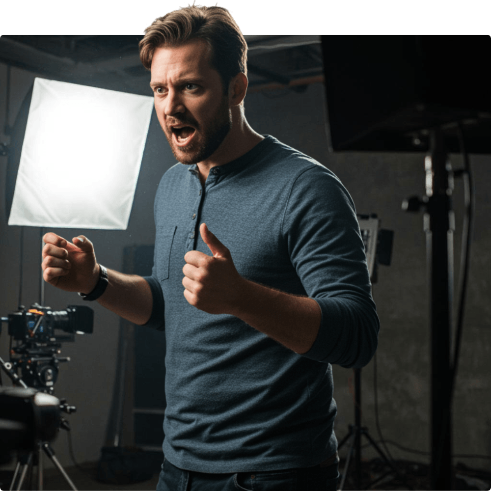 Talent professional on a film set – 3LightTalent casting platform